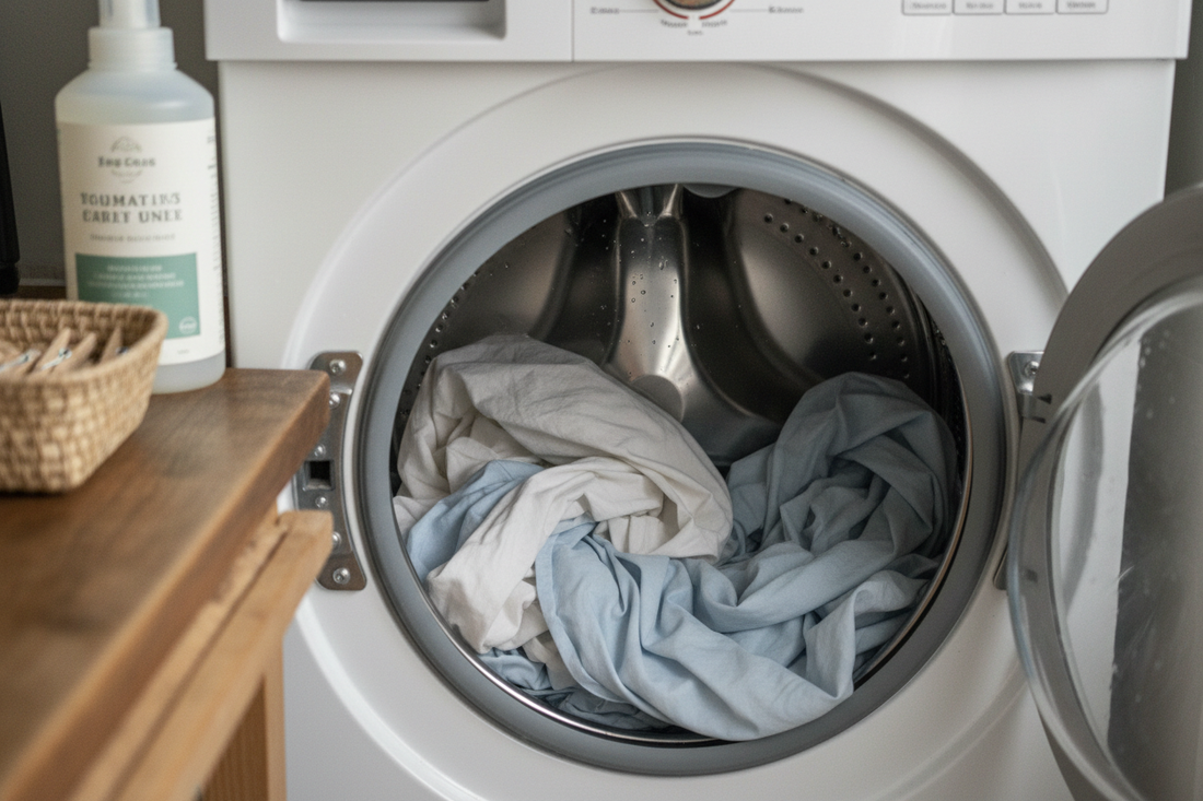 Sateen cotton sheet with smooth surface.