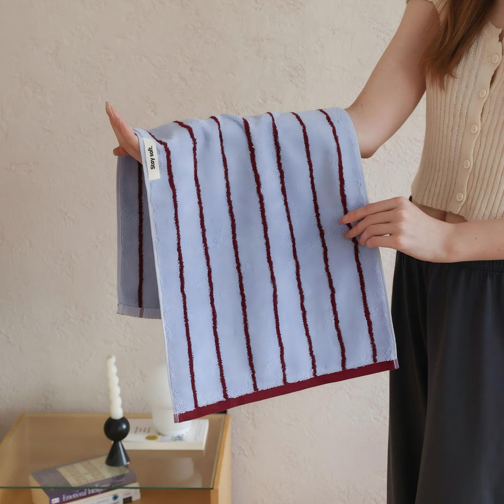 Cowace Color-blocking Striped Series Pure Cotton Bath Towels
