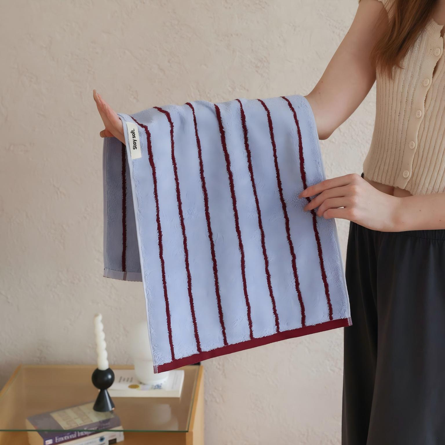 Cowace Color-blocking Striped Series Pure Cotton Bath Towels
