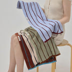 Cowace Color-blocking Striped Series Pure Cotton Bath Towels