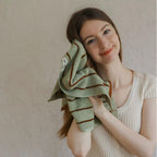 Cowace Color-blocking Striped Series Pure Cotton Bath Towels