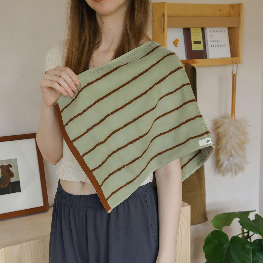 Cowace Color-blocking Striped Series Pure Cotton Bath Towels