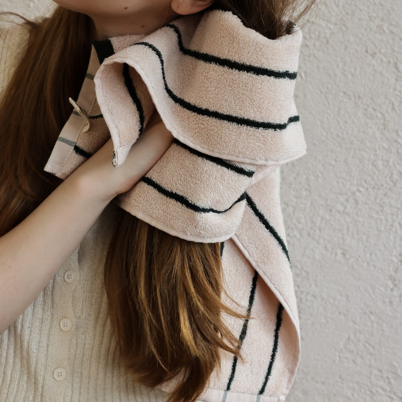 Cowace Color-blocking Striped Series Pure Cotton Bath Towels