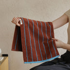 Cowace Color-blocking Striped Series Pure Cotton Bath Towels