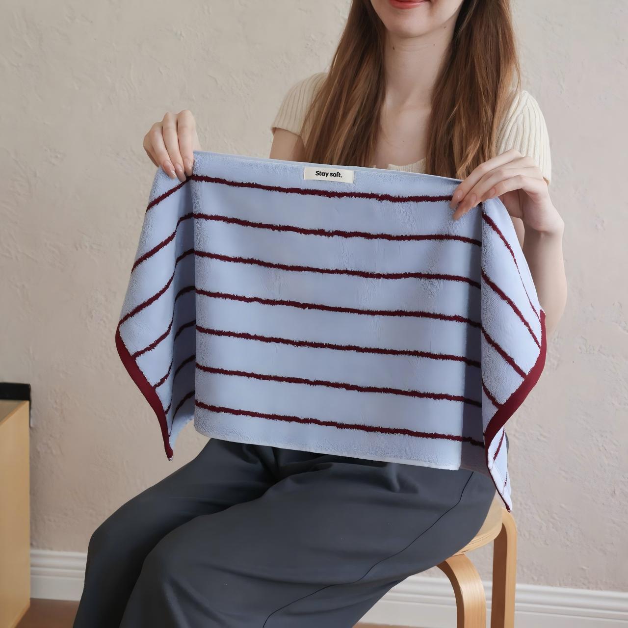 Cowace Color-blocking Striped Series Pure Cotton Bath Towels