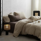 Cowace Pure Cotton Double-layer Crinkled Yarn Four-piece Set Bed Sheet